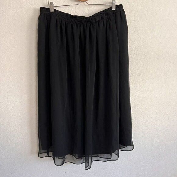 Teddi 90s Vintage Women Plus Size 24W Black Layered Midi Skirt Peasant Boho - Picture 6 of 11